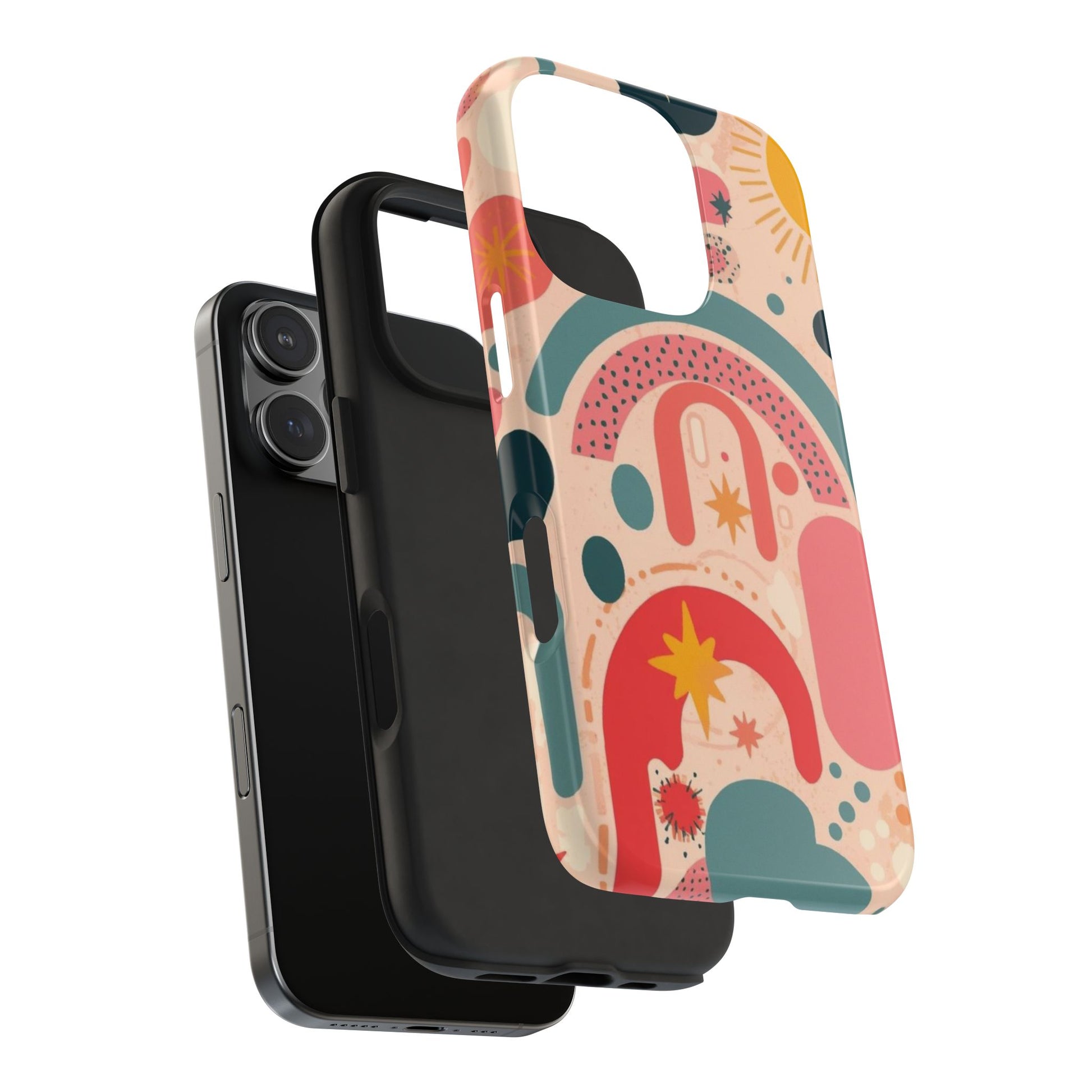 Dopamine Blast Retro Rainbow Pattern i - Phone Case | Abstract Boho Sun Design - You're My Kind of Weird