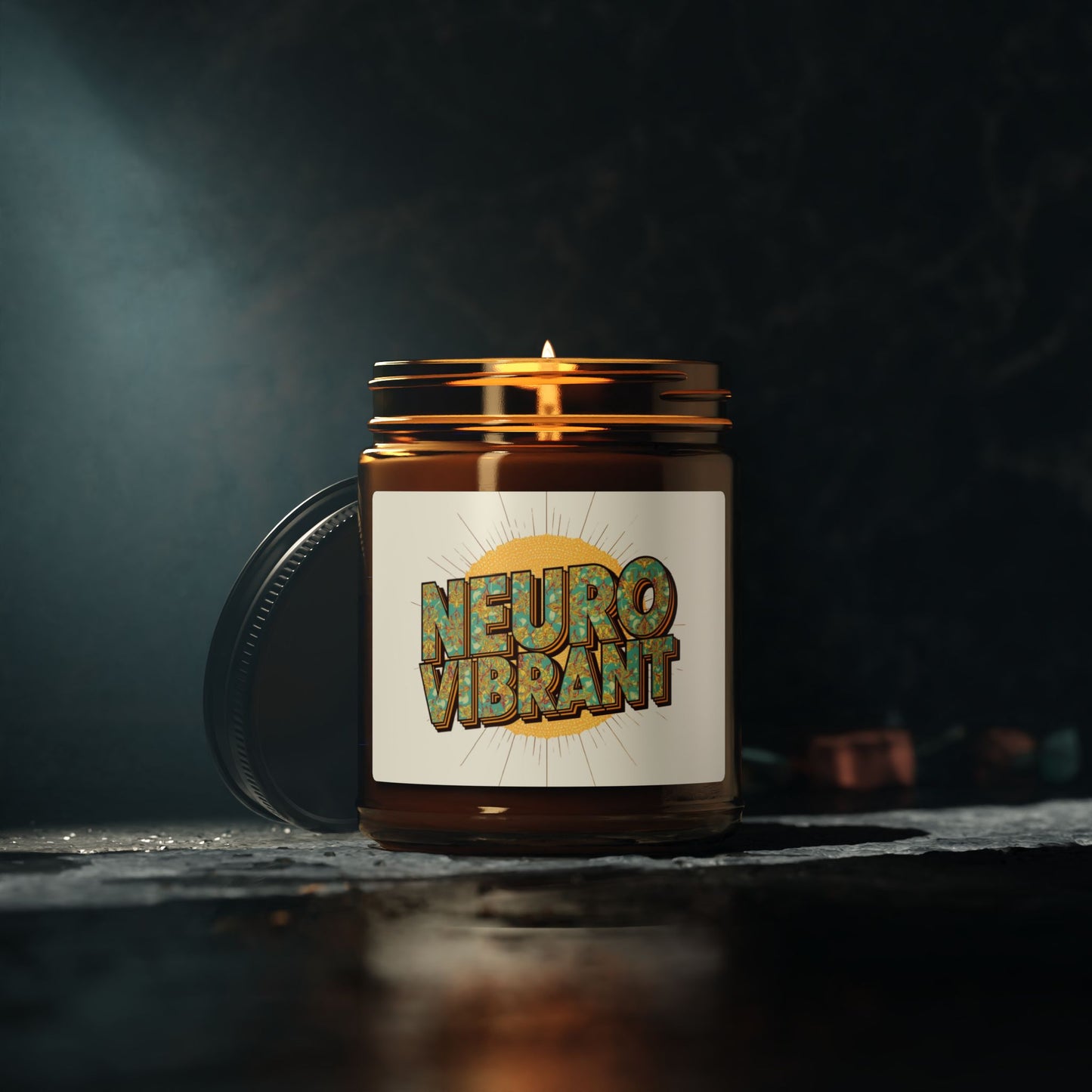 Neuro Vibrant Scented Soy Candle — Amber Jar Aromatherapy Candle - You're My Kind of Weird