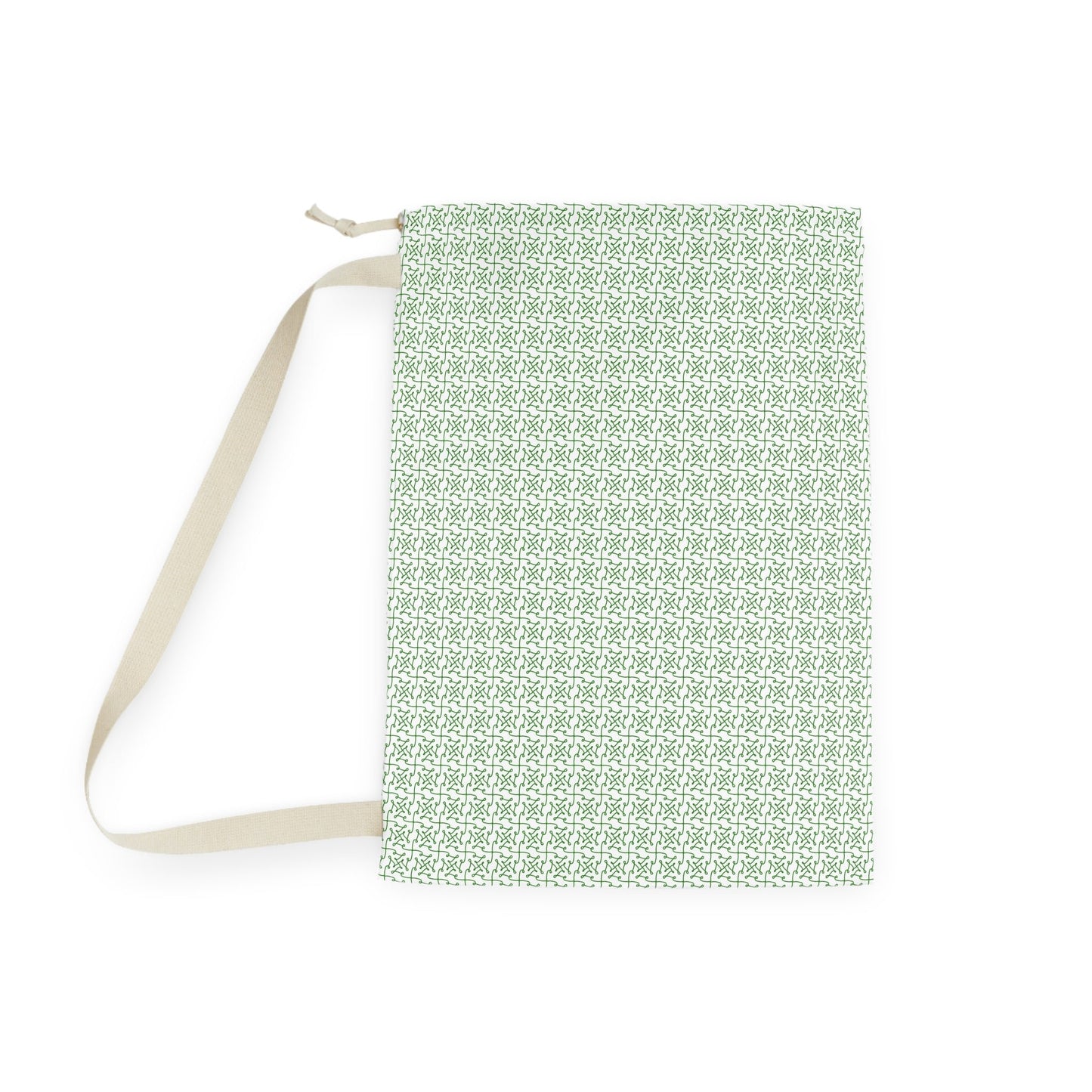 Green Geometric Drawstring Laundry Bag - You're My Kind of Weird