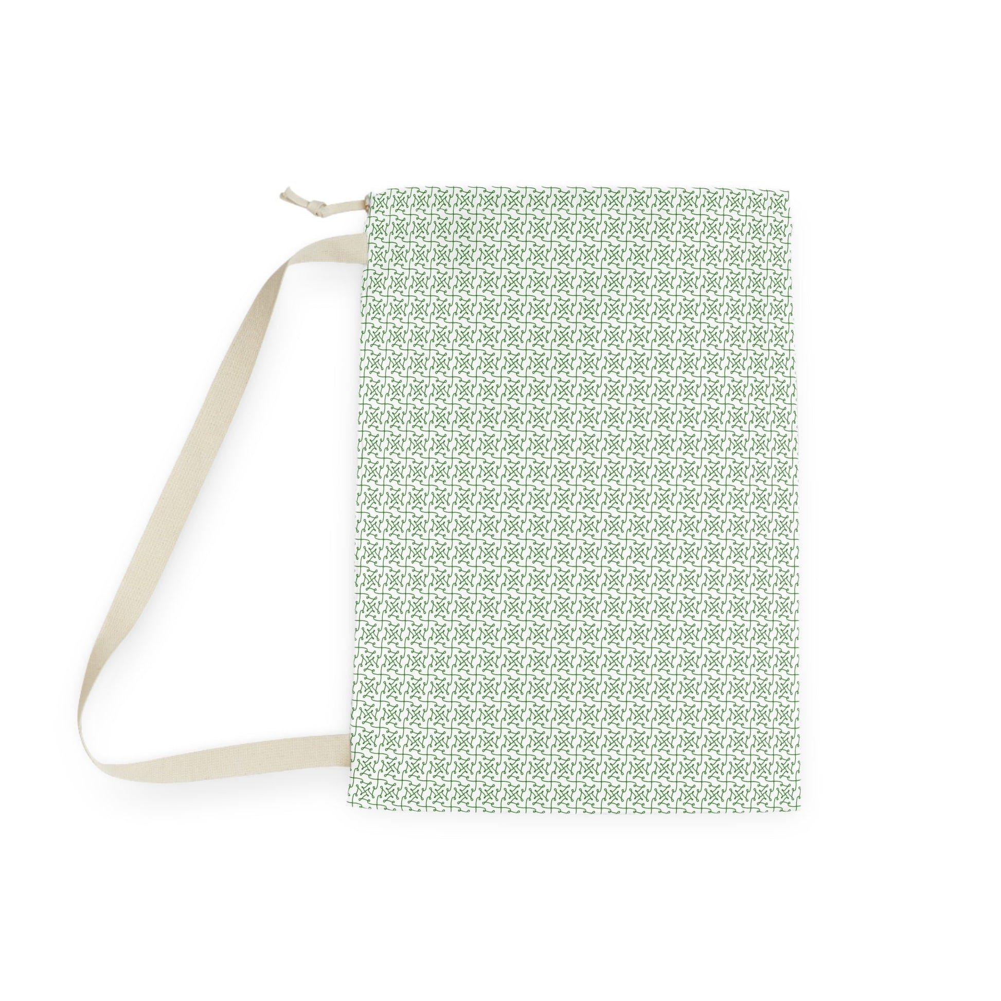 Green Geometric Drawstring Laundry Bag - You're My Kind of Weird