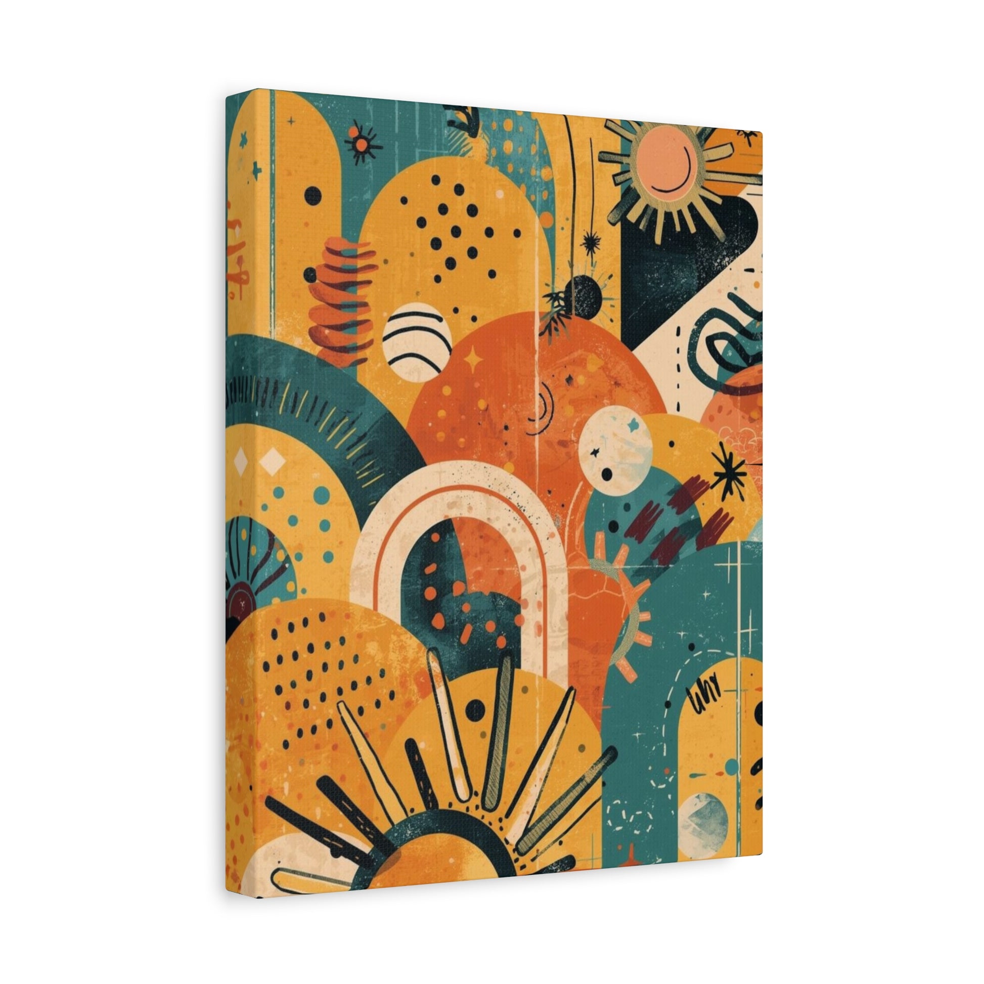 Dopamine Fun Abstract Retro Sunset Collage Canvas - You're My Kind of Weird