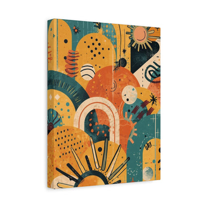 Dopamine Fun Abstract Retro Sunset Collage Canvas - You're My Kind of Weird