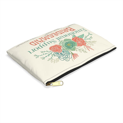 Emotional Support Bridesmaid Accessory Pouch: Floral Makeup & Jewelry Bag for Wedding Party - You're My Kind of Weird
