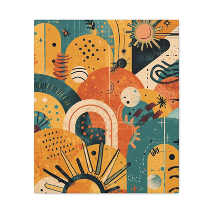 Dopamine Fun Abstract Retro Sunset Collage Canvas - You're My Kind of Weird