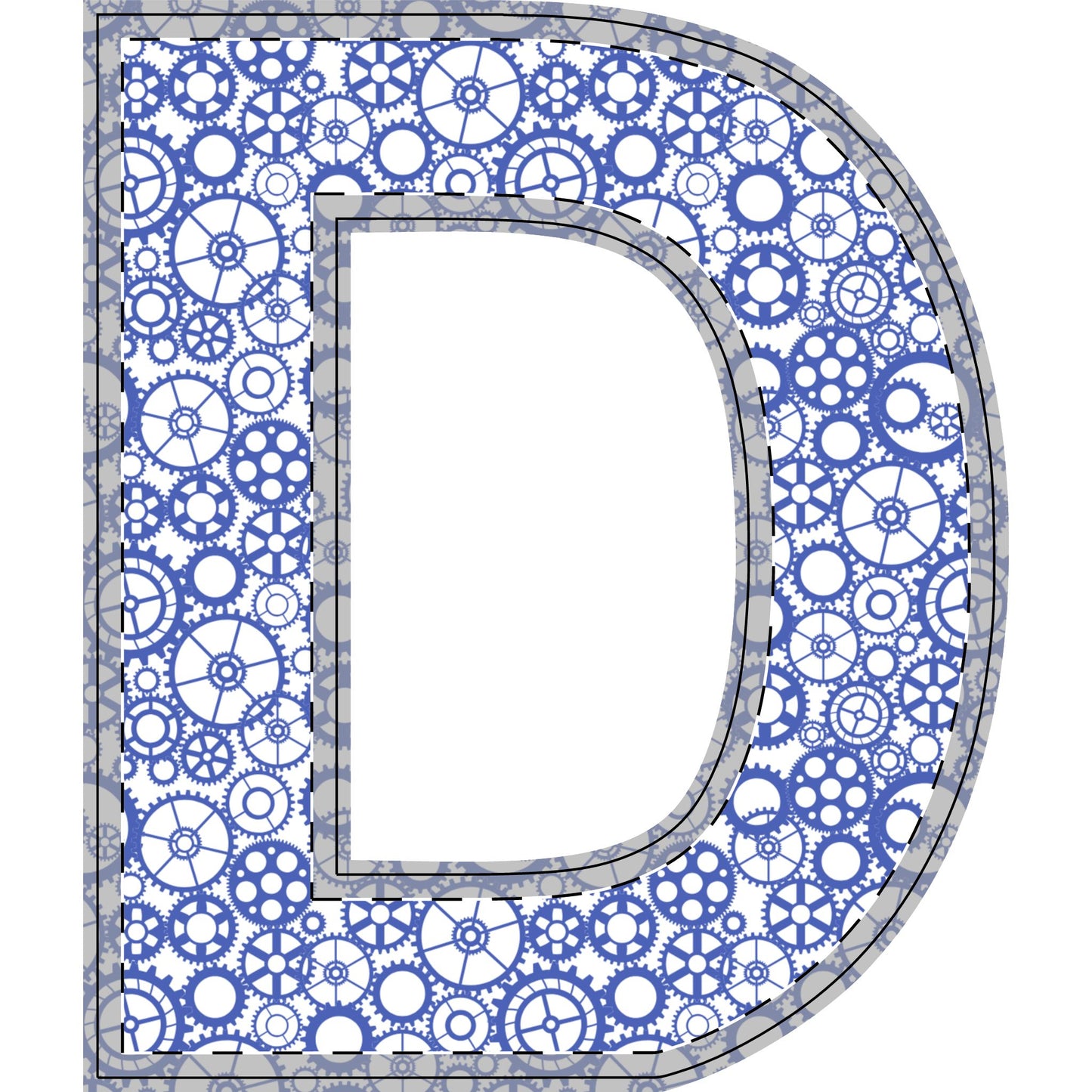 Freestanding Blue Gear Wooden Letters & Shapes - You're My Kind of Weird