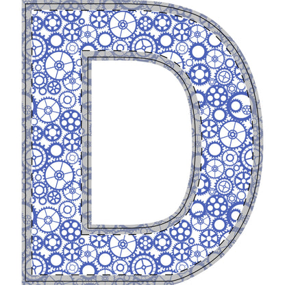 Freestanding Blue Gear Wooden Letters & Shapes - You're My Kind of Weird