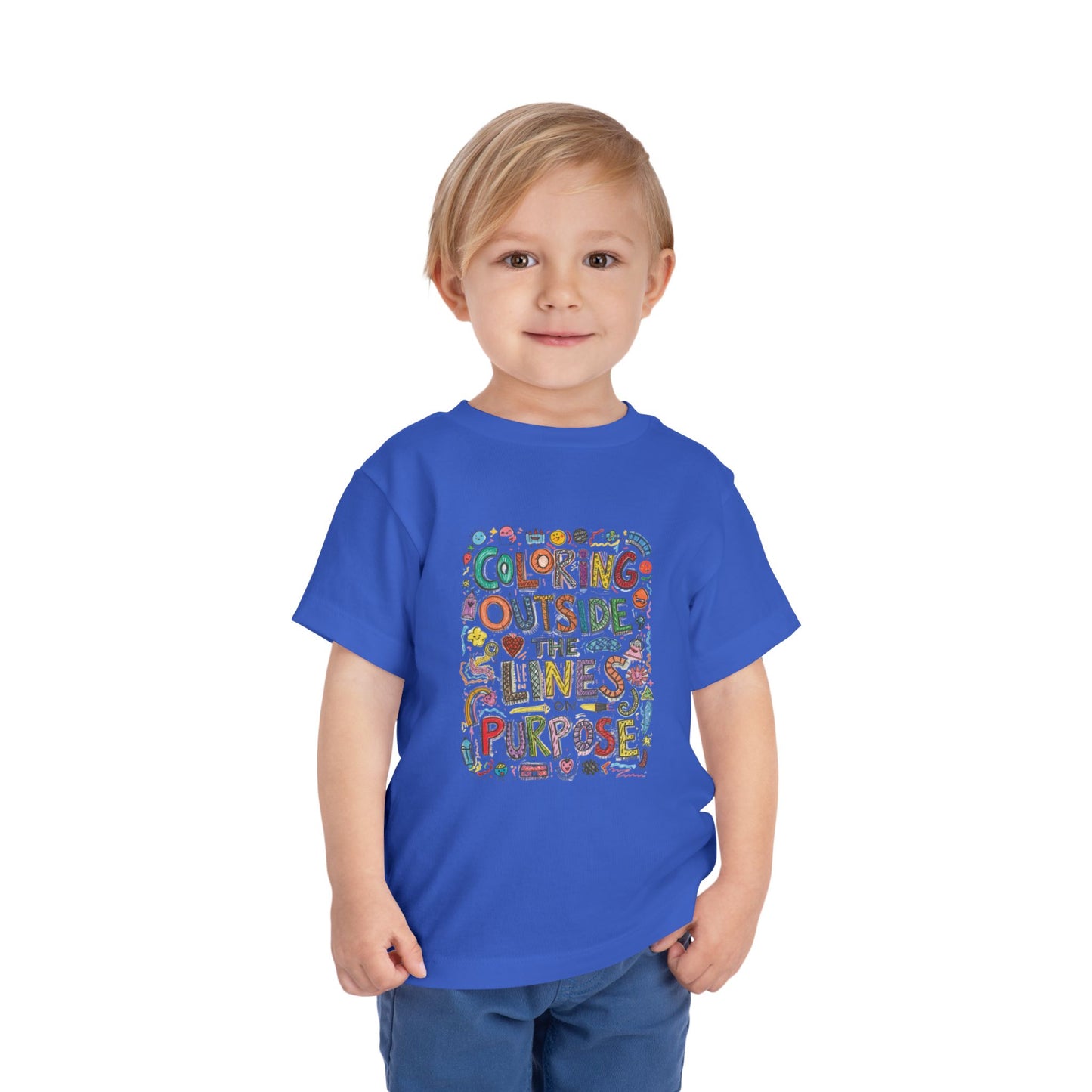 Creative Toddler Short Sleeve Tee - "Coloring Outside the Lines on Purpose", Kids' Gift, Playful Apparel, Summer Outfit, Art-Inspired [...]