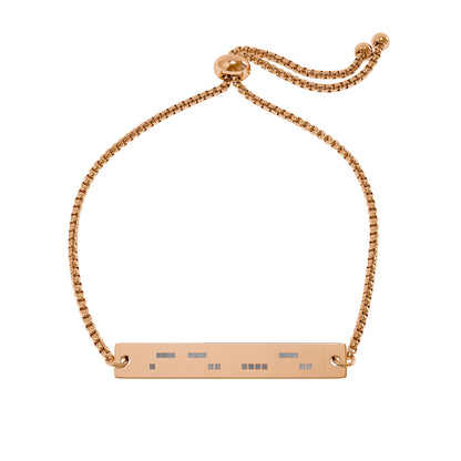 ADHD Neurodiverse Morse Code Bracelet – Adjustable Gold Bar Bracelet, Hypoallergenic - You're My Kind of Weird