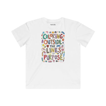 Coloring Outside the Lines Kids Fine Jersey Tee, Fun Shirt for Creative Kids, Art Inspired Tee, Gift for Young Artists, Playful Graphic Tee
