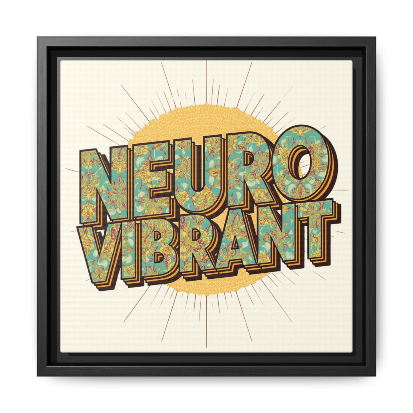 Neuro Vibrant Framed Canvas Art — Colorful Retro Wall Print - You're My Kind of Weird