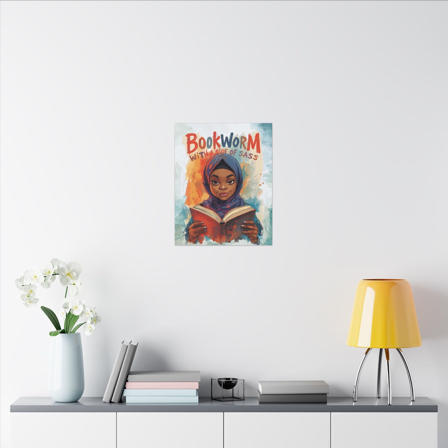 Bookworm Canvas Art | Reading Decor for Book Lovers, Wall Art for Kids, Unique Gift for Readers, Educational Wall Decor, Literary Gift
