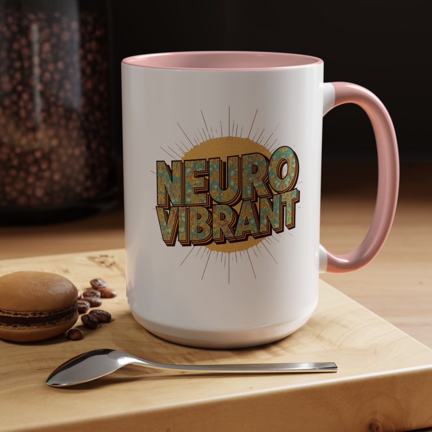 Neuro Vibrant Coffee Mug — Colorful Sunburst Accent Mug (15oz) - You're My Kind of Weird