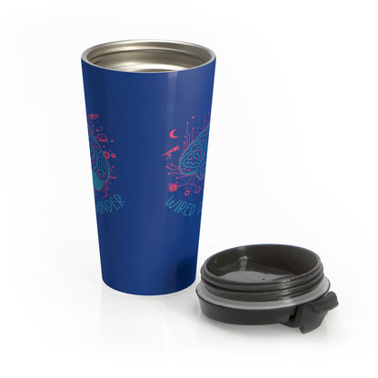 Wired for Wonder Travel Tumbler – Blue Neon Edition (15oz) - You're My Kind of Weird