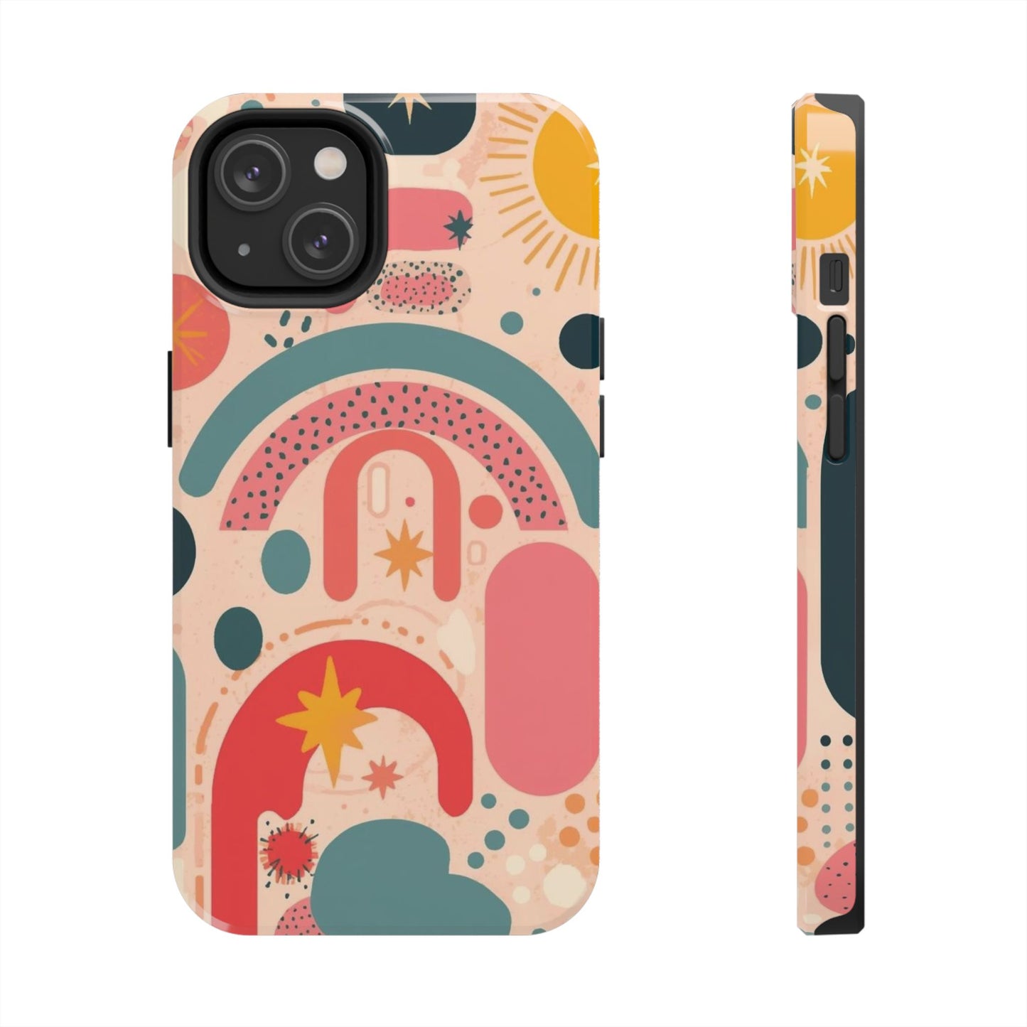 Dopamine Blast Retro Rainbow Pattern i - Phone Case | Abstract Boho Sun Design - You're My Kind of Weird