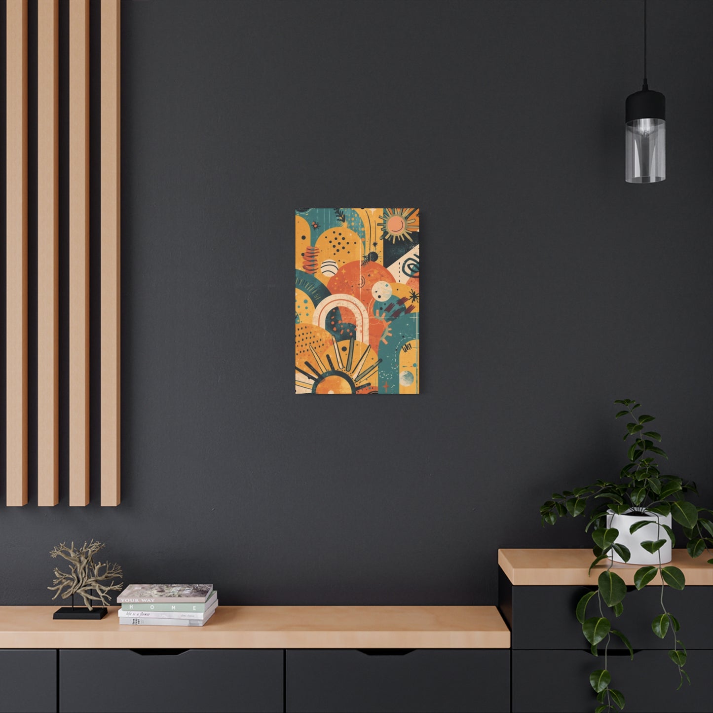 Dopamine Fun Abstract Retro Sunset Collage Canvas - You're My Kind of Weird