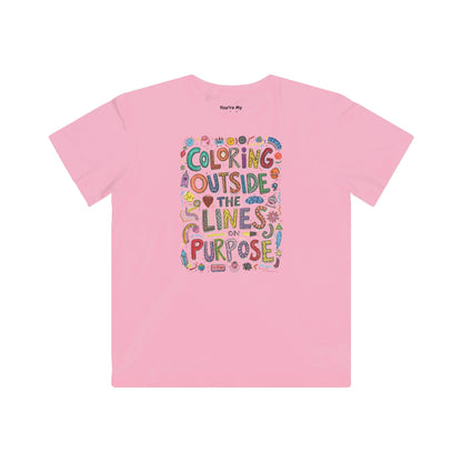 Coloring Outside the Lines Kids Fine Jersey Tee, Fun Shirt for Creative Kids, Art Inspired Tee, Gift for Young Artists, Playful Graphic Tee