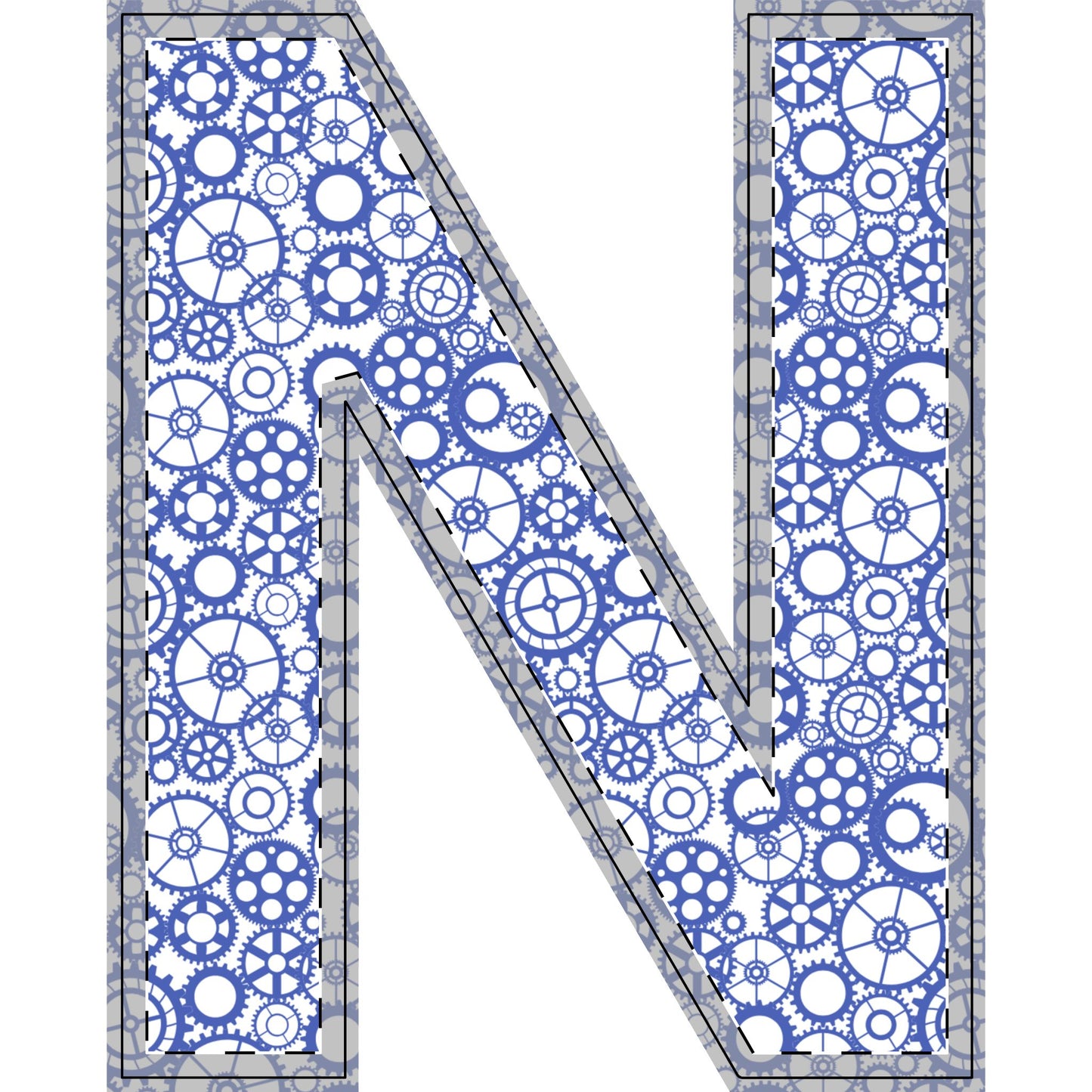 Freestanding Blue Gear Wooden Letters & Shapes - You're My Kind of Weird