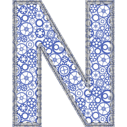 Freestanding Blue Gear Wooden Letters & Shapes - You're My Kind of Weird