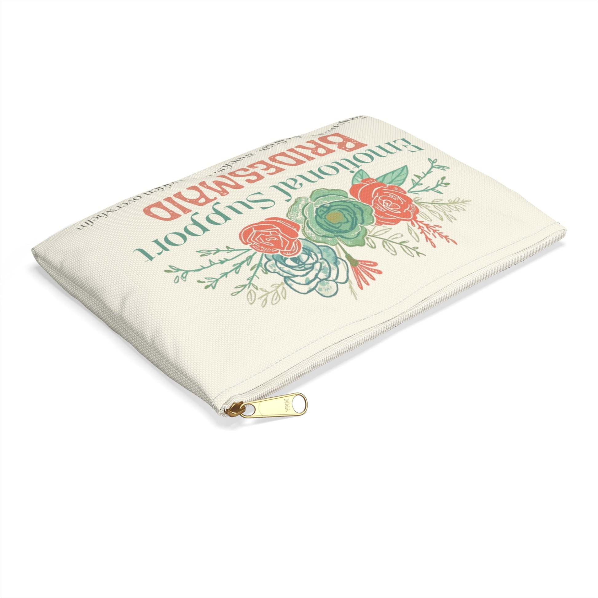 Emotional Support Bridesmaid Accessory Pouch: Floral Makeup & Jewelry Bag for Wedding Party - You're My Kind of Weird