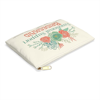 Emotional Support Bridesmaid Accessory Pouch: Floral Makeup & Jewelry Bag for Wedding Party - You're My Kind of Weird