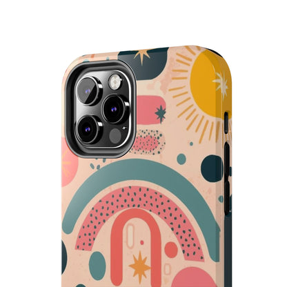 Dopamine Blast Retro Rainbow Pattern i - Phone Case | Abstract Boho Sun Design - You're My Kind of Weird