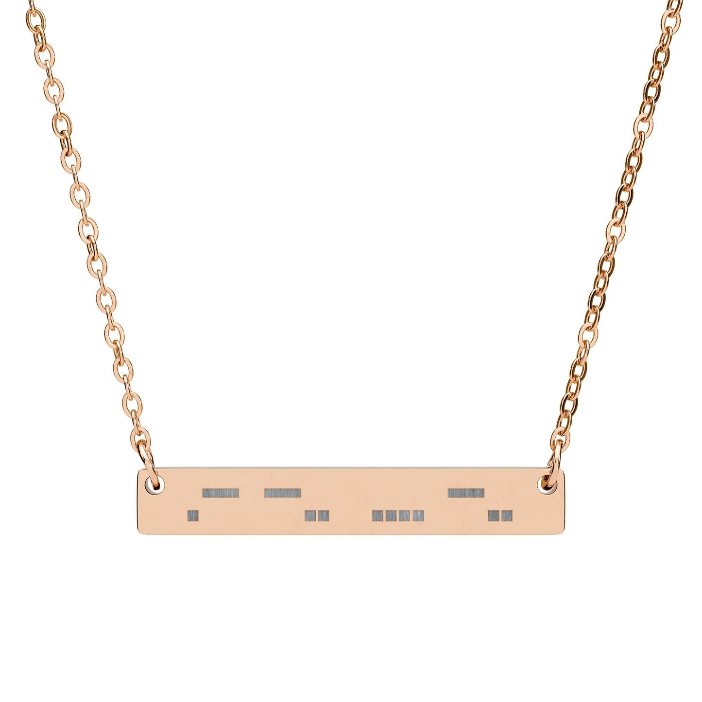 ADHD Morse Code Bar Necklace | Minimalist Engraved Stainless Steel Pendant | Neurodiversity Jewelry
