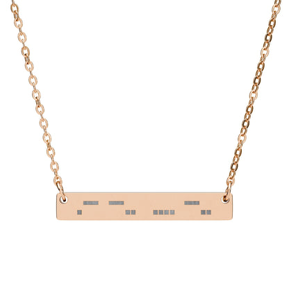 ADHD Morse Code Bar Necklace | Minimalist Engraved Stainless Steel Pendant | Neurodiversity Jewelry