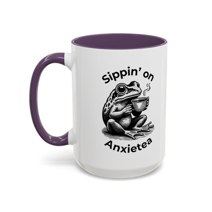 Sippin’ on Anxietea Frog Ceramic Mug (11/15oz) - You're My Kind of Weird