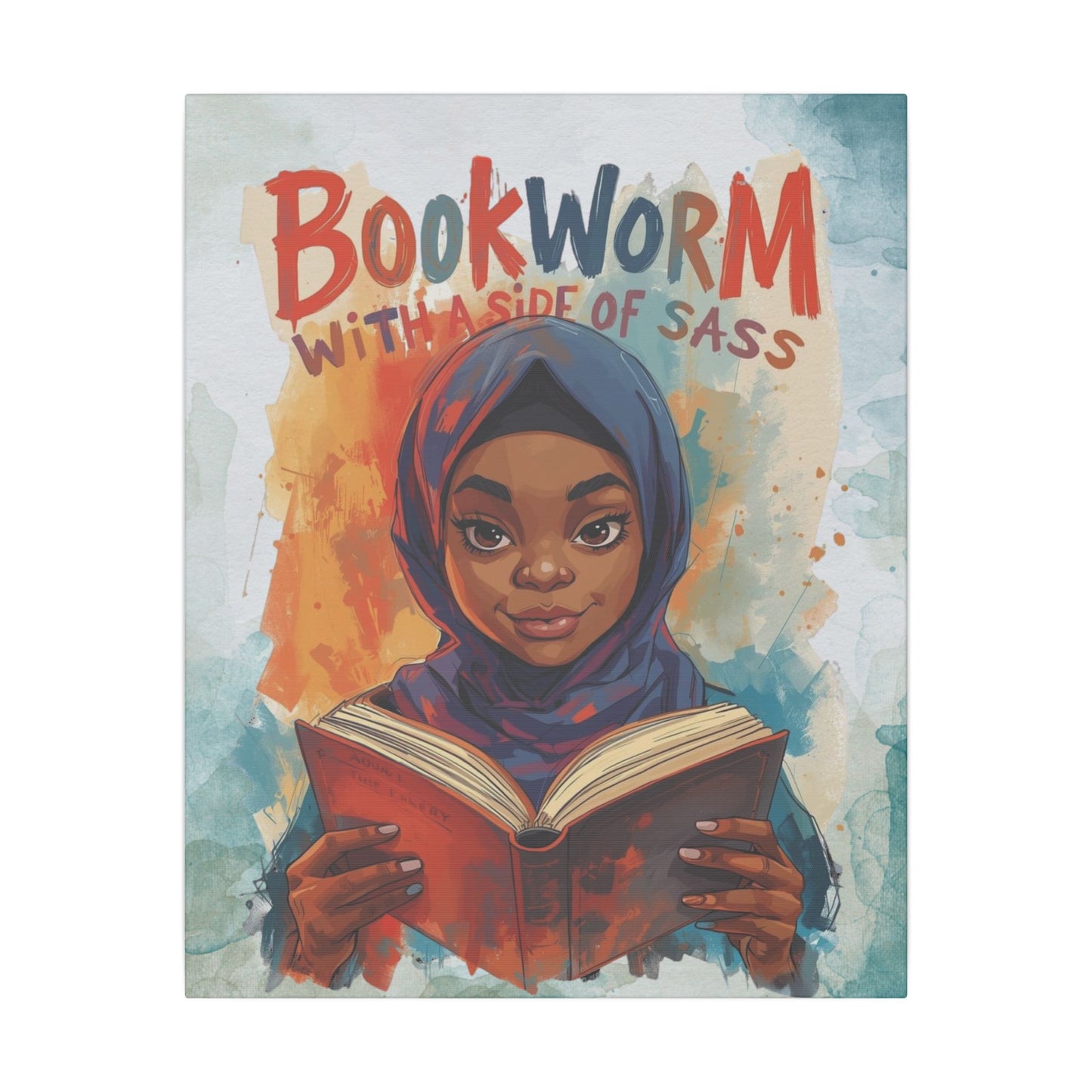Bookworm Canvas Art | Reading Decor for Book Lovers, Wall Art for Kids, Unique Gift for Readers, Educational Wall Decor, Literary Gift