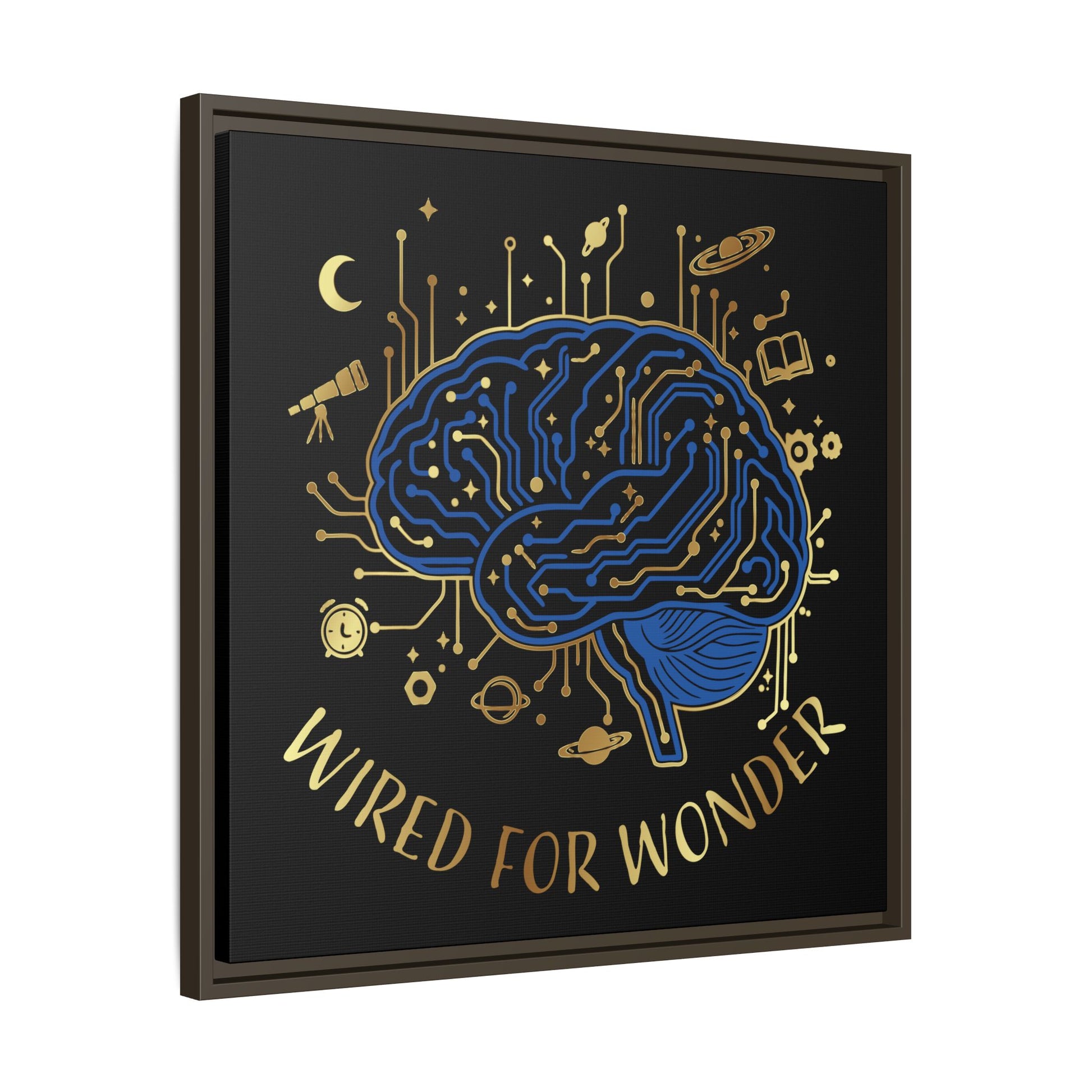 Framed Matte Canvas - "Wired for Wonder" Brain Art - You're My Kind of Weird