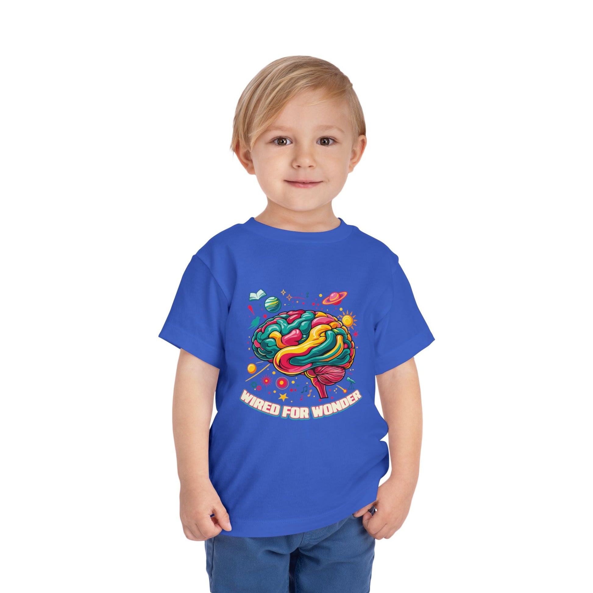 Toddler Tee — 'Wired for Wonder' Colorful Brain Space Graphic - You're My Kind of Weird