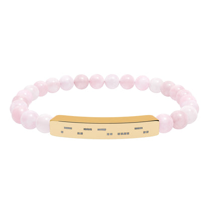 AuDHD Morse Code Bracelet | Natural Stone Stretch Bracelet | Neurodiverse Jewelry - You're My Kind of Weird