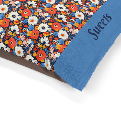 Personalized Floral Pet Bed with Name | Custom Dog Bed or Cat Bed - You're My Kind of Weird