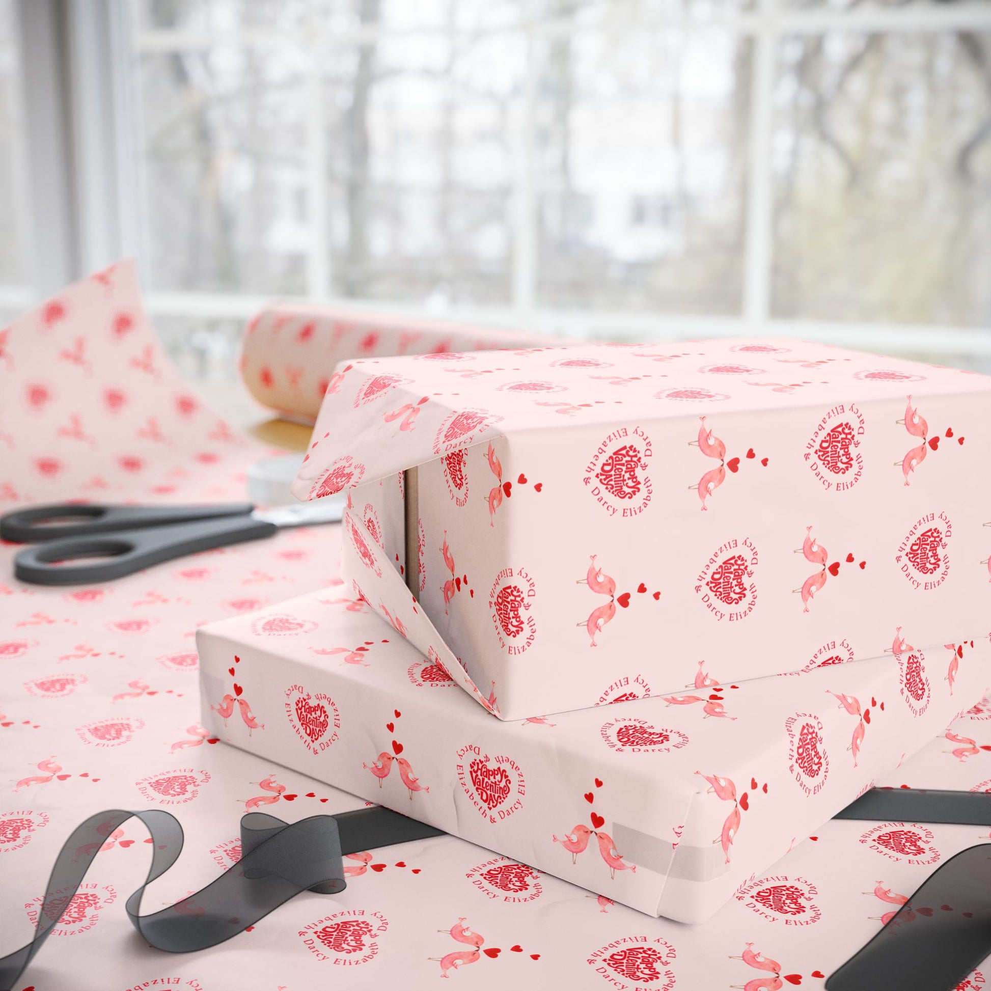 Customize Valentine Pink Heart Wrapping Paper Roll - You're My Kind of Weird