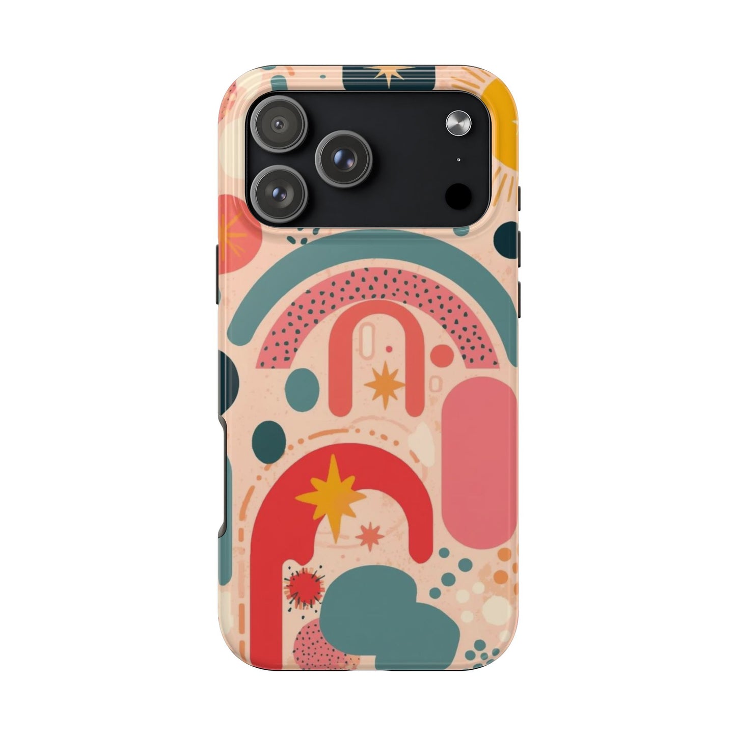 Dopamine Blast Retro Rainbow Pattern i - Phone Case | Abstract Boho Sun Design - You're My Kind of Weird