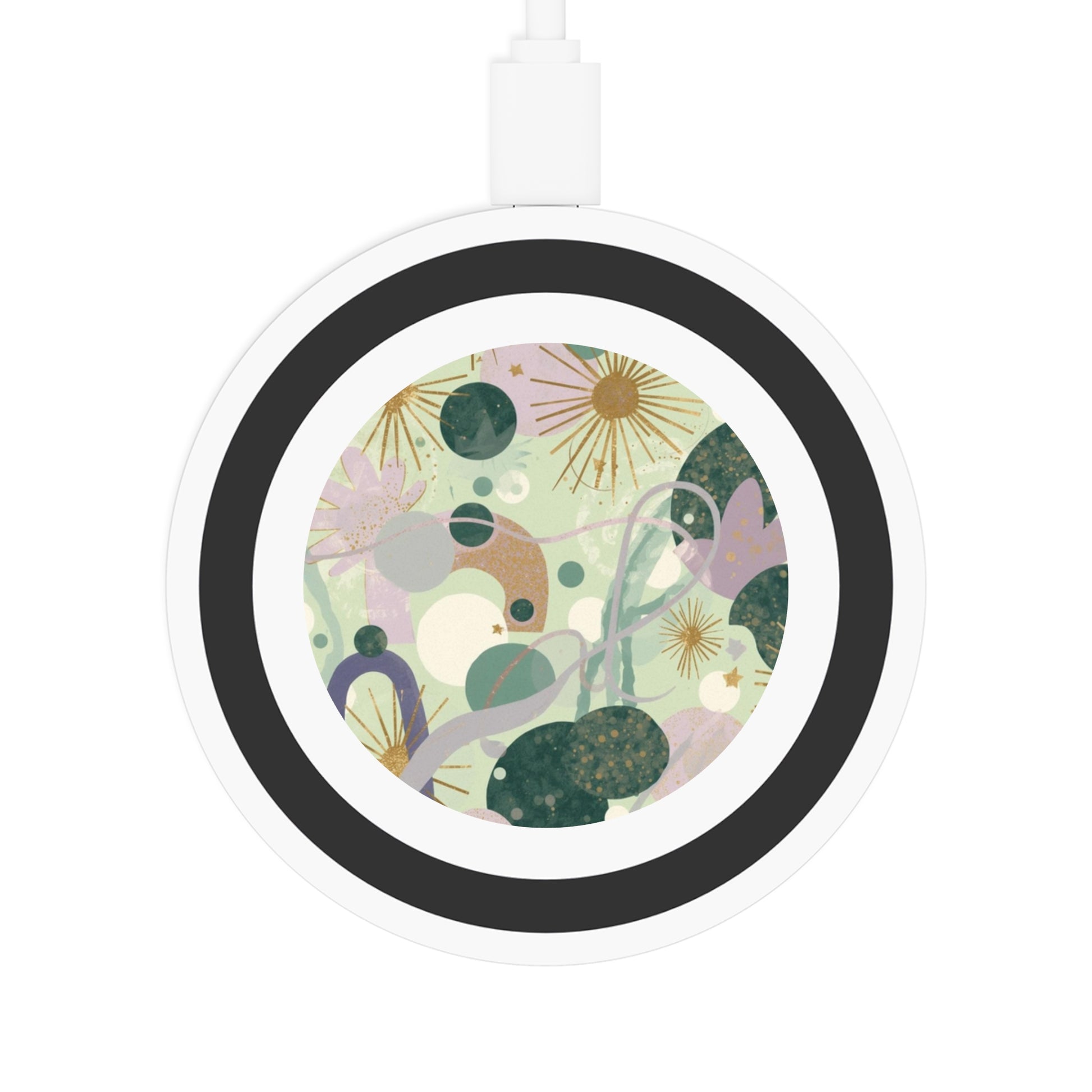 Dopamine Fun Abstract Floral Pattern Wireless Charging Pad | Pastel Botanical Design - You're My Kind of Weird