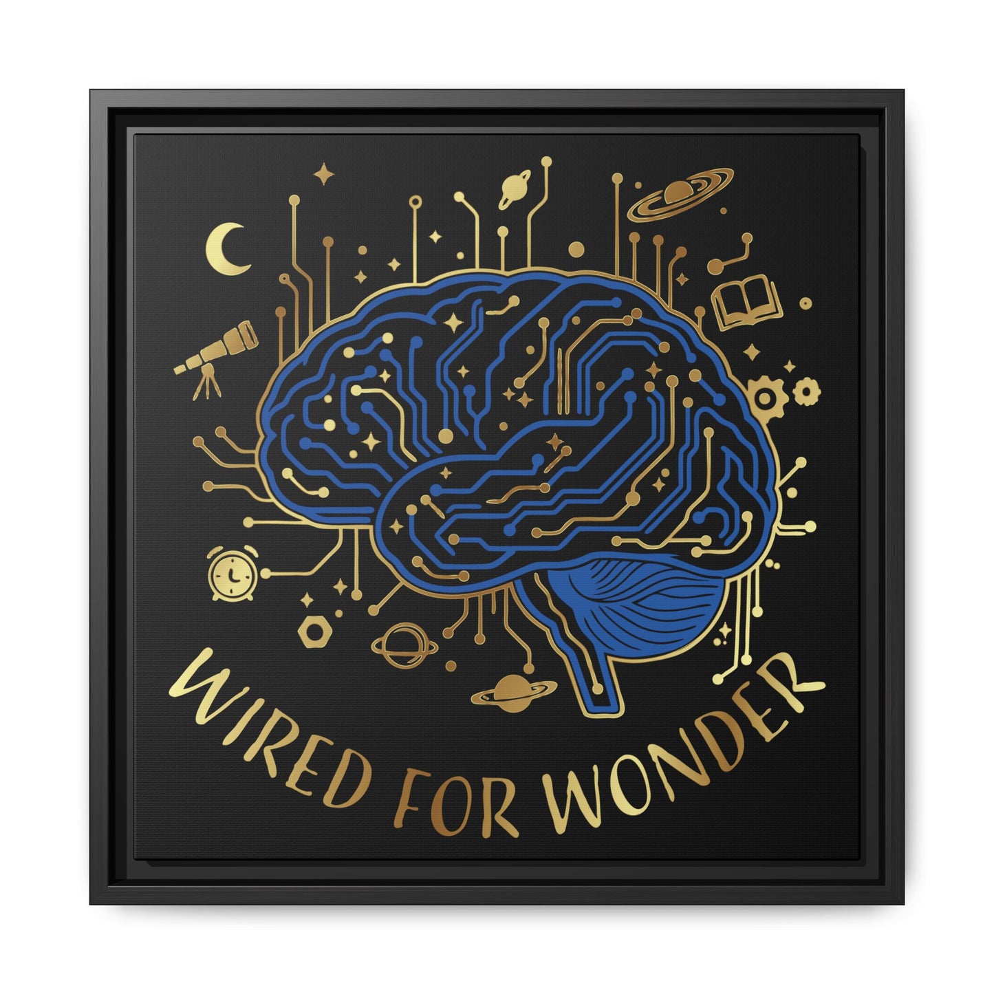Framed Matte Canvas - "Wired for Wonder" Brain Art - You're My Kind of Weird