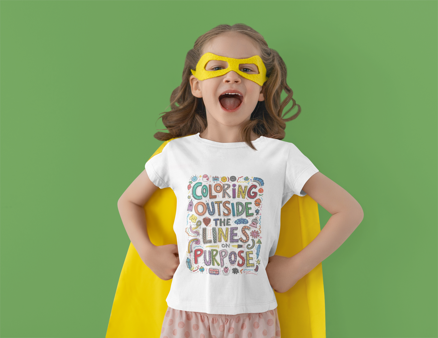 Coloring Outside the Lines Kids Fine Jersey Tee, Fun Shirt for Creative Kids, Art Inspired Tee, Gift for Young Artists, Playful Graphic Tee