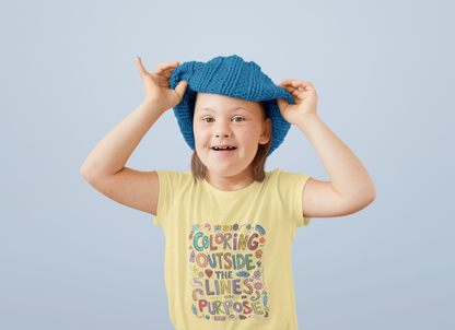 Coloring Outside the Lines Kids Fine Jersey Tee, Fun Shirt for Creative Kids, Art Inspired Tee, Gift for Young Artists, Playful Graphic Tee