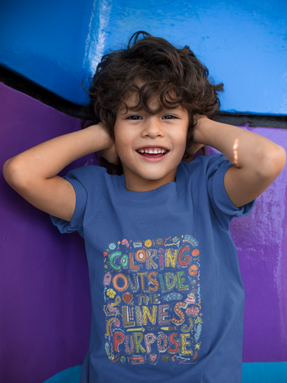 Coloring Outside the Lines Kids Fine Jersey Tee, Fun Shirt for Creative Kids, Art Inspired Tee, Gift for Young Artists, Playful Graphic Tee