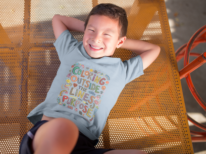 Coloring Outside the Lines Kids Fine Jersey Tee, Fun Shirt for Creative Kids, Art Inspired Tee, Gift for Young Artists, Playful Graphic Tee