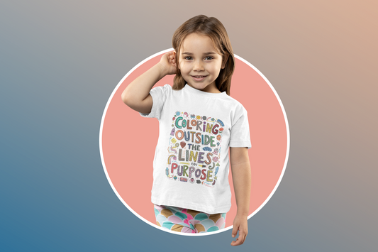 Creative Toddler Short Sleeve Tee - "Coloring Outside the Lines on Purpose", Kids' Gift, Playful Apparel, Summer Outfit, Art-Inspired [...]