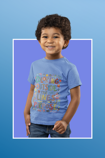 Creative Toddler Short Sleeve Tee - "Coloring Outside the Lines on Purpose", Kids' Gift, Playful Apparel, Summer Outfit, Art-Inspired [...]