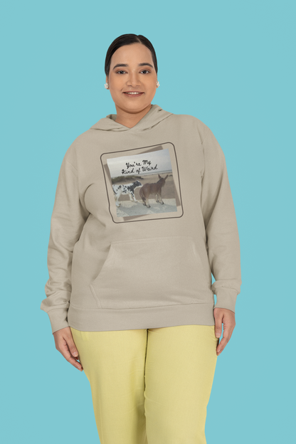 Cozy Fleece Hoodie with Three-Panel Design, Animal Lover Gift, Casual Wear, Graphic Sweatshirt, Winter Apparel