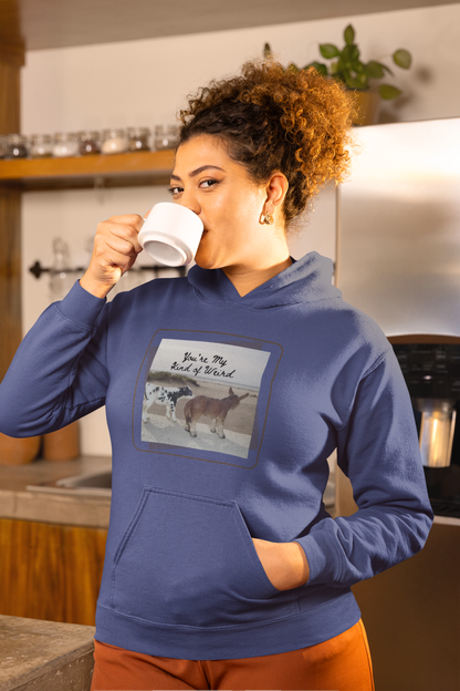 Cozy Fleece Hoodie with Three-Panel Design, Animal Lover Gift, Casual Wear, Graphic Sweatshirt, Winter Apparel