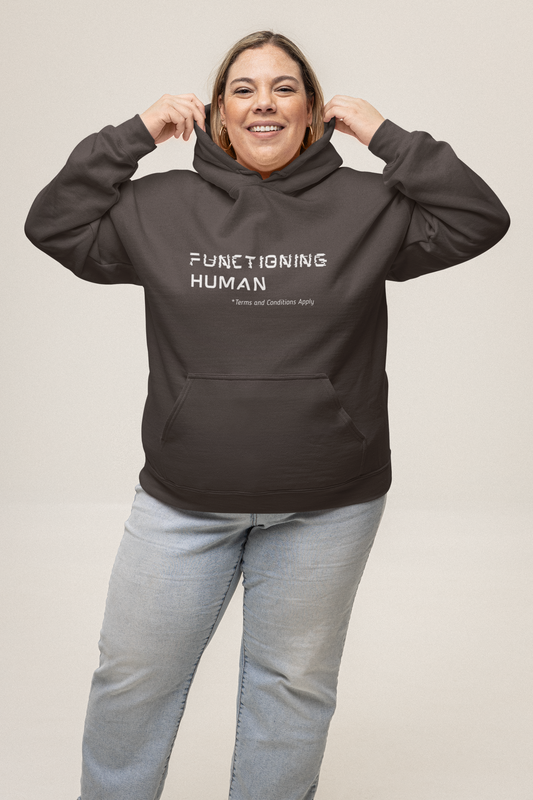 Functioning Human Hoodie – Funny Unisex Heavy Blend™ Sweatshirt, Cozy Cotton-Poly Blend, Casual Gift
