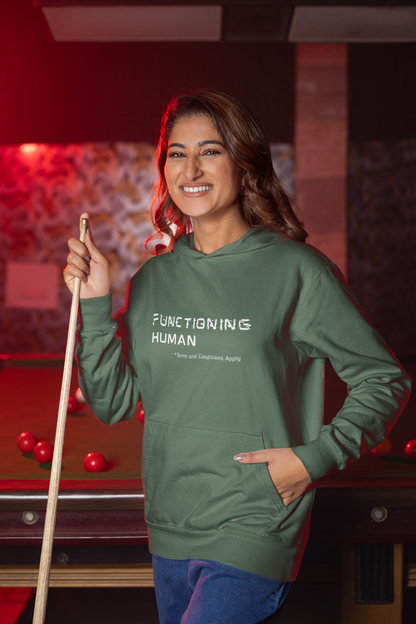 Functioning Human Hoodie – Funny Unisex Heavy Blend™ Sweatshirt, Cozy Cotton-Poly Blend, Casual Gift