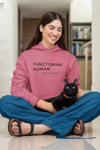 Functioning Human Hoodie – Funny Unisex Heavy Blend™ Sweatshirt, Cozy Cotton-Poly Blend, Casual Gift