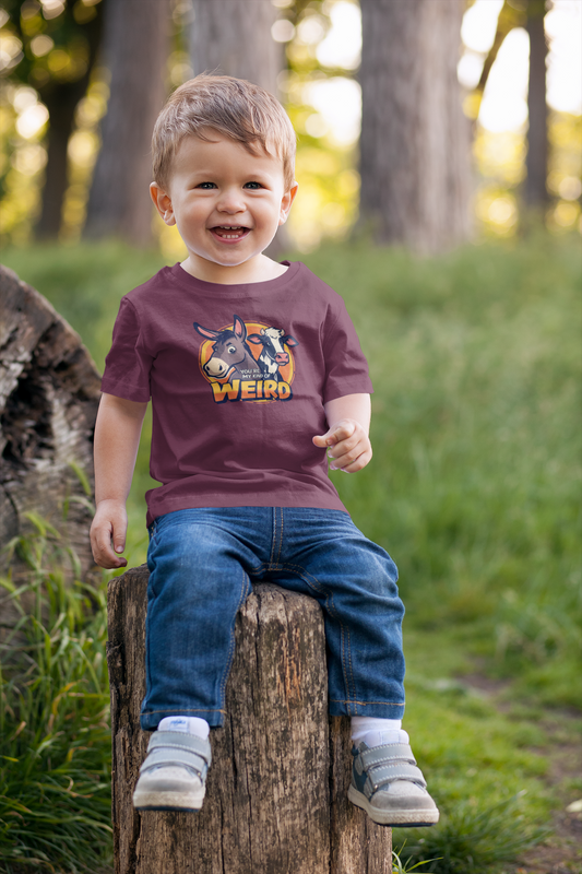 Whimsical Toddler Tee - 'You're Weird' Cute Animal Design, Fun Kids Shirt, Birthday Gift, Playdate Apparel, Funny Toddler Clothing
