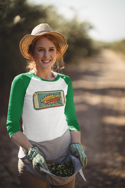 Unisex Three-Quarter Sleeve Raglan Shirt - Hyperfixation Elevated, Funny Gamer Tee, Gift for Nerds, Casual Wear, Birthday Celebration Tee